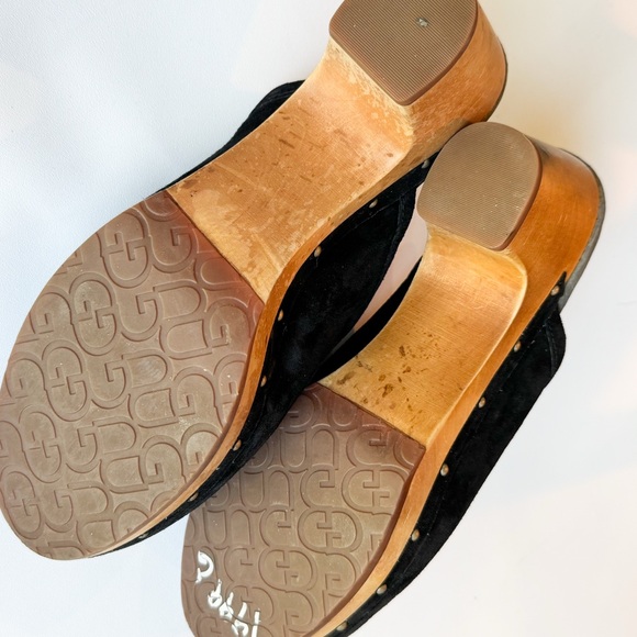 UGG Abbie black suede chunky heeled clog ❤️ - Picture 6 of 8